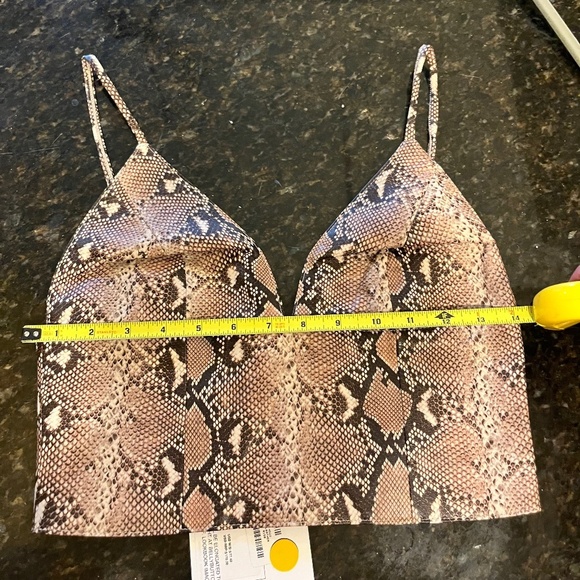 Ena Pelly Sofia Leather Bralette in Snake NWT Size 4 *MSRP $178 - Picture 4 of 6